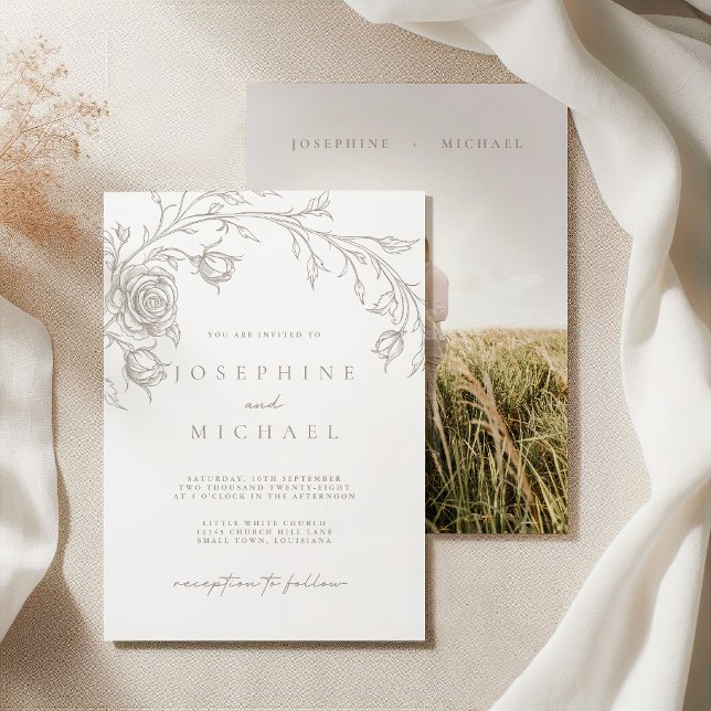 Invitación Elegante Boda Vintage Sepia (Subido por el creador)