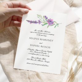 Invitación Elegante Boda violeta de la vegetación de la Lavan