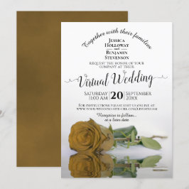 Invitación Elegante Boda virtual de Rosa romántico Ochre de O