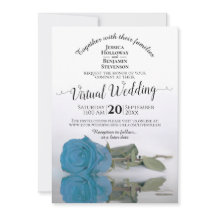 Elegante Boda virtual de Rosa turquesa o azul ciel