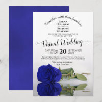Elegante Boda virtual de Royal Blue que refleja al