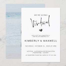 Invitación Elegante boda virtual en línea con foto