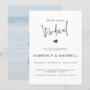 Invitación Elegante boda virtual en línea con foto