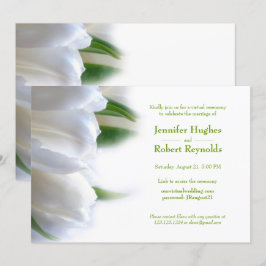 Invitación Elegante Boda virtual floral blanca