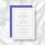 Invitación Elegante Boda virtual púrpura y blanca Inv<br><div class="desc">Elegante Tarjeta de invitación a la boda virtual clásica púrpura y blanca. Invite a su invitado a la transmisión en línea de la ceremonia de su boda con esta elegante plantilla clásica de tarjetas de invitación virtual de boda púrpura y blanca con los nombres completos de la novia y el...</div>