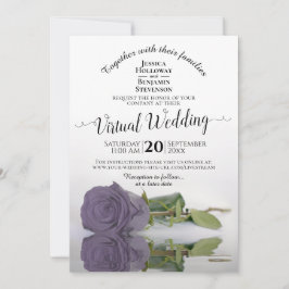 Invitación Elegante Boda virtual Rosa Lilac o Dusty Purple