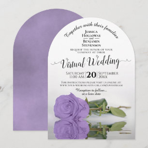 Invitación Elegante Boda virtual Rosa morado de Lavanda