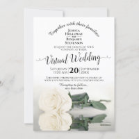 Elegante Boda virtual Rosa que refleja el blanco