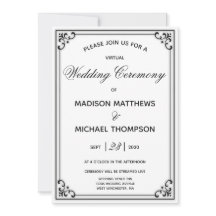 Elegante Boda virtual simple Boda de transmisión e