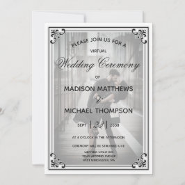 Invitación Elegante Boda virtual simple Boda de transmisión e