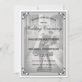 Invitación Elegante Boda virtual simple Boda de transmisión e