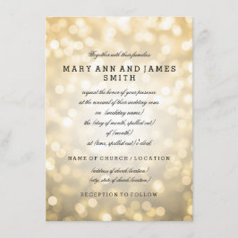 Invitación Elegante Boda Vow Renovación Luces Purpurinas de o
