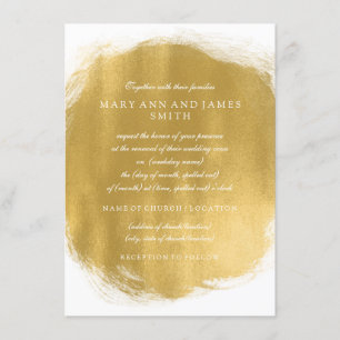 Invitación Elegante Boda Vow Renovación Oro Pintura