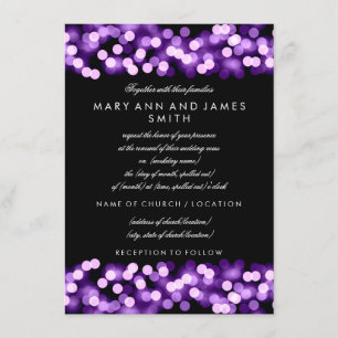 Invitación Elegante Boda Vow Renovación Purple Hollywood Glam
