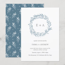 Elegante Boda Wreath de color azul