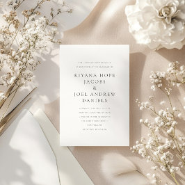 Invitación Elegante Boda y Ampersor Mínimo Clásico