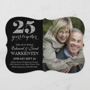 Invitación Elegante Bodas de Plata de 25 Aniversario de Boda 
