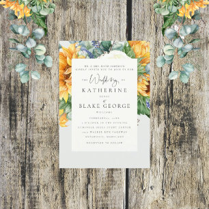 Invitación Elegante Bodas Girasol Novia Padres III