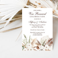 Elegante Bohemio Blanco Floral Renovación de Votos