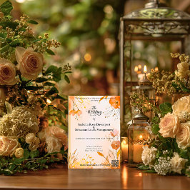 Invitación Elegante bohemio con acuarela floral y oro