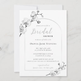 Invitación Elegante Boho Arch White Orchids Bridal Shower
