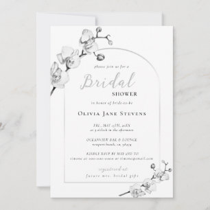 Invitación Elegante Boho Arch White Orchids Bridal Shower