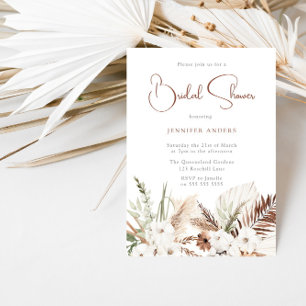Invitación Elegante Boho Bridal Shower Floral