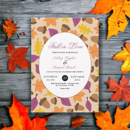 Invitación Elegante Boho cae en amor Boda floral de otoño