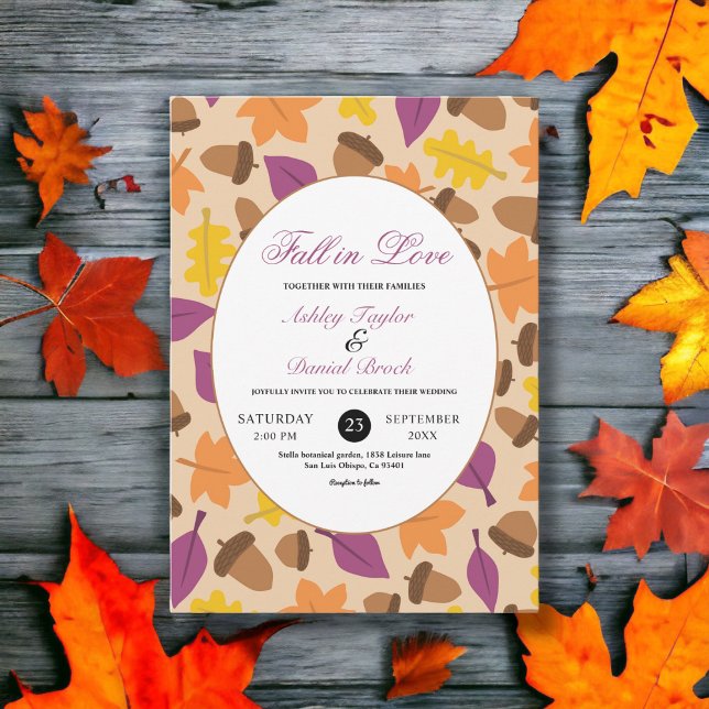 Invitación Elegante Boho cae en amor Boda floral de otoño (Subido por el creador)