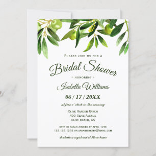 Invitación Elegante Boho de Olive Summer Bridal Shower Invita