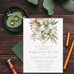Invitación Elegante Boho Fall Floral Wedding