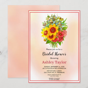 Invitación Elegante boho flor ramo floral Bridal Shower