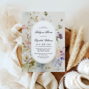 Invitación Elegante Boho Floral Baby en la ducha de flores