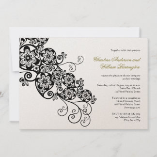 Invitación Elegante Boho Floral Paisley Invitado a la Boda