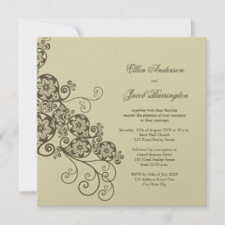 Invitación Elegante Boho Floral Paisley Invitado a la Boda