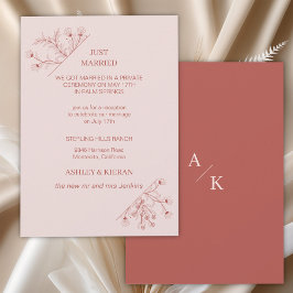 Invitación Elegante Boho Floral Recién Recepción Casada