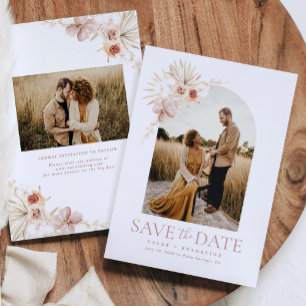 Invitación Elegante Boho Floral Save the Date