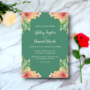 Invitación Elegante Boho Flores Flores Florales Fall Wedding