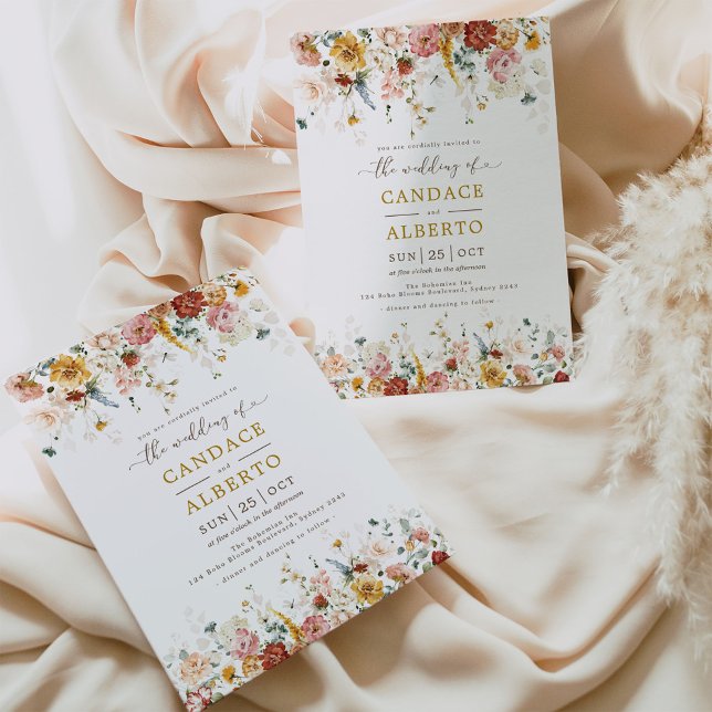 Invitación Elegante Boho Garden Flores Boda Botánico Invi (Subido por el creador)