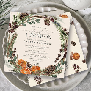 Invitación Elegante Boho Greenery Citrus Fall Bridal Luncheon