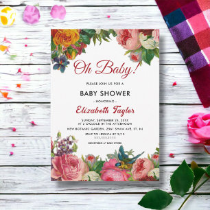 Invitación Elegante Boho Jardín Botánico Baby Shower Floral