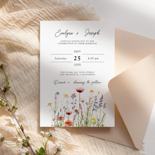 Invitación Elegante Boho Moda Floral Boda Jardín de flores (Subido por el creador)