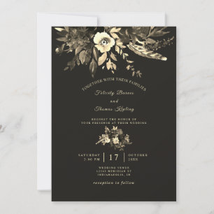 Invitación Elegante Boho Moda Otoño Browns Fall Wedding