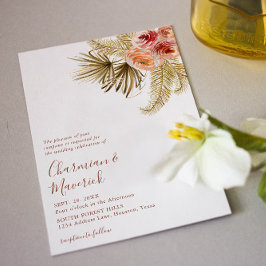 Invitación Elegante boho Pampas Terracotta Boda
