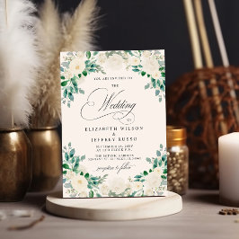 Invitación Elegante Boho Summer Spring Boda de flores de marf