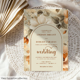 Invitación Elegante Boho Terracota Marfil Verde Salvia Floral