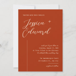 Invitación Elegante Boho Terracotta Minimal Boda moderno