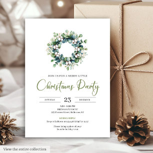 Invitación Elegante Boho Terroso Acuarela Fiesta Navideña