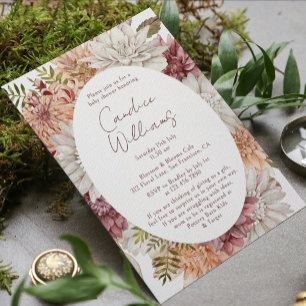 Invitación Elegante Boho Watercolor Parejas Florales Baby Sho