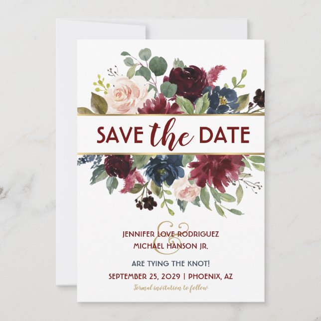 Invitación Elegante Boho Wedding Save the Date (Anverso)